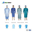 Su geçirmez cerrahi mavi izole elbise, SMS PP PE tek kullanımlık tehlikeli elbise